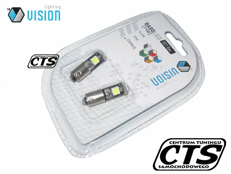 Żarówka BA9S / T4W 12V 3 SMD5050 LED CANBUS biała (2szt.) — ujęcie 2