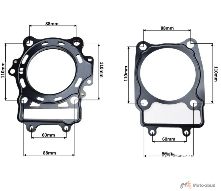 Zestaw uszczelek cylindra do CFMoto i Linhai 500 — 0180-023004 / 0180-022200 — ujęcie 2