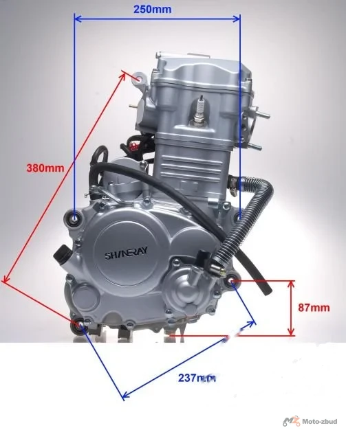 Silnik kpl. ATV 250ST-9E 167 mm woda — ujęcie 4