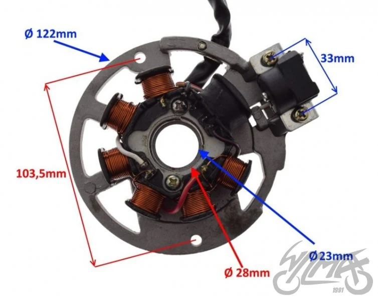Stator zapłonu 7 cewek WSCJ00440 2T — ujęcie 2