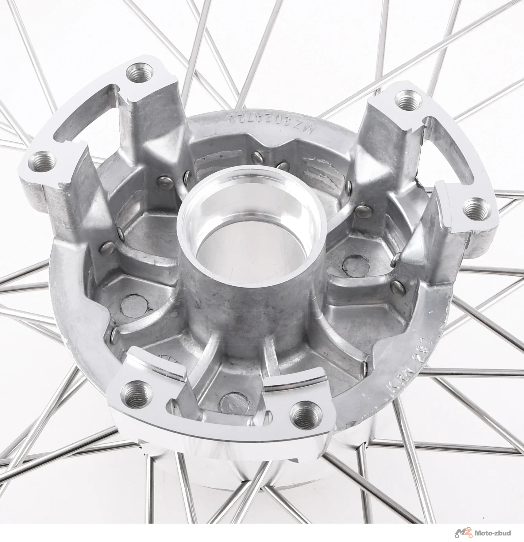 Koło jezdne przód MZ ETZ 1,6 × 18 aluminium DPR Classic hamulec tarczowy srebrna piasta + szprychy INOX — ujęcie 5