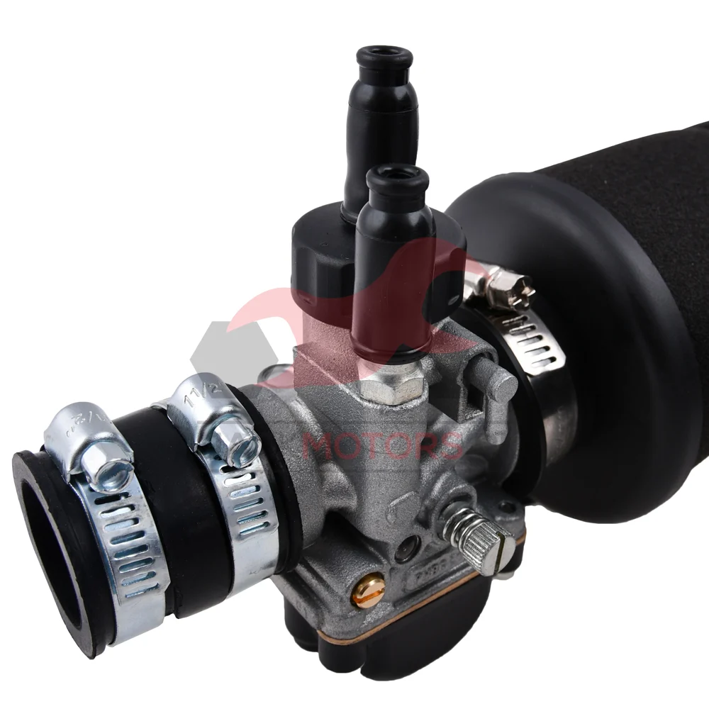 Gaźnik WSK 125 21 mm + króciec + filtr powietrza gąbka Dellorto italy · ssanie na linkę — ujęcie 2