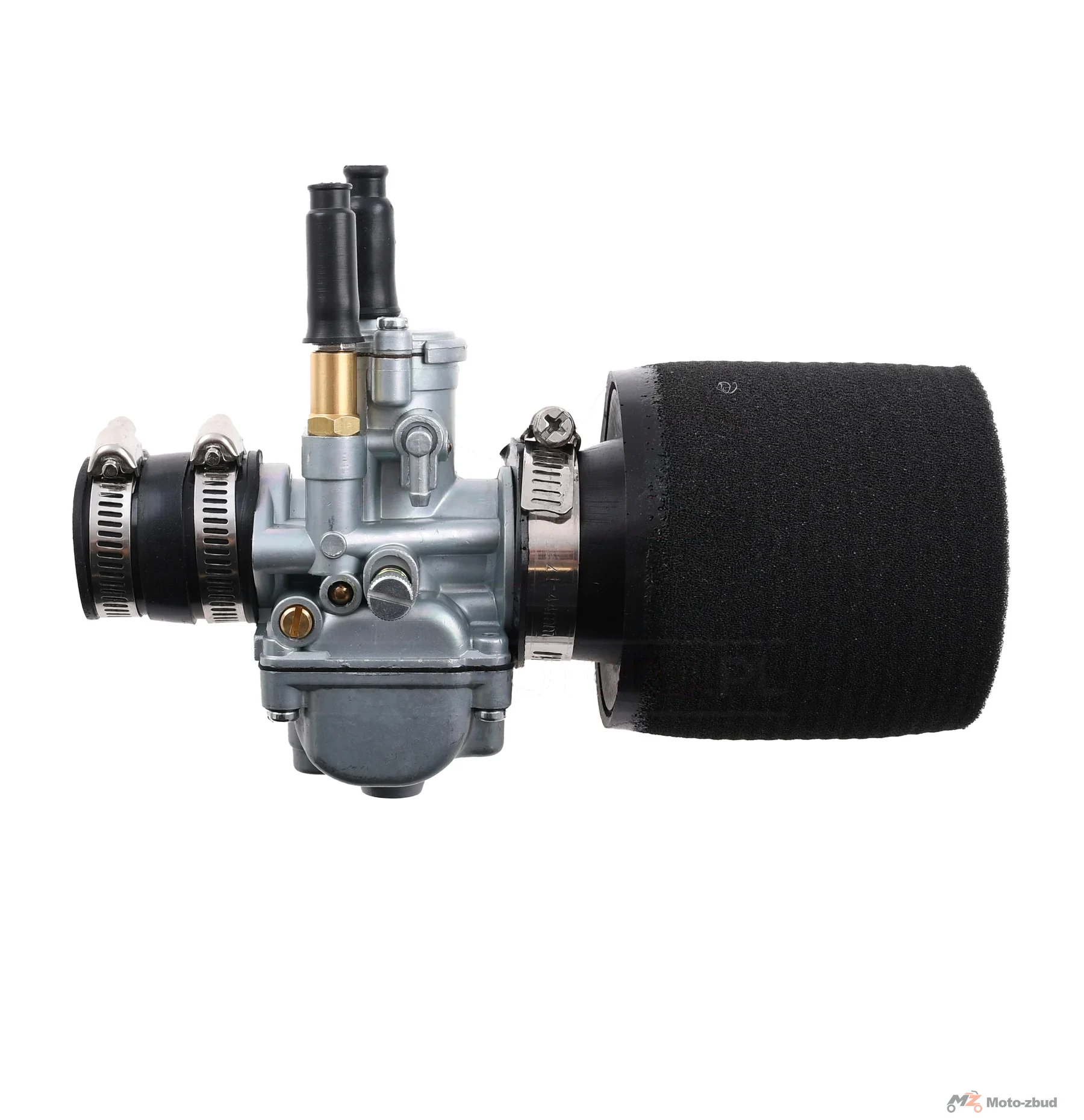 Gaźnik WSK 125 21 mm + króciec + filtr powietrza gąbka Dellorto Replika delux · ssanie ręczne — ujęcie 3