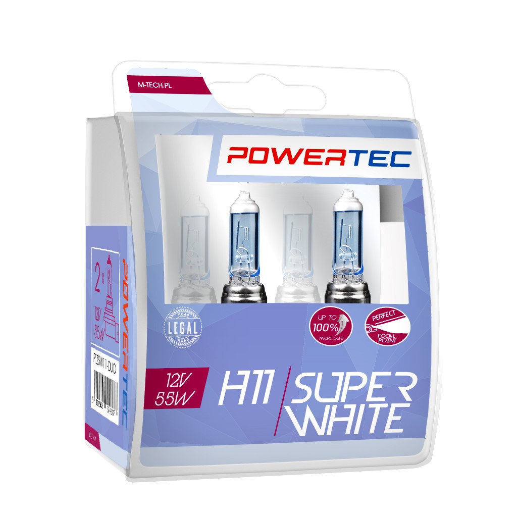 Żarówka halogenowa H11 12 V 55 W Super White DUO M-Tech PTZSW11-DUO — ujęcie 3
