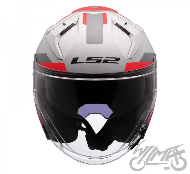 Kask LS2 OF603 Infinity II Focus M.Grey Red — rozmiar L — ujęcie 3