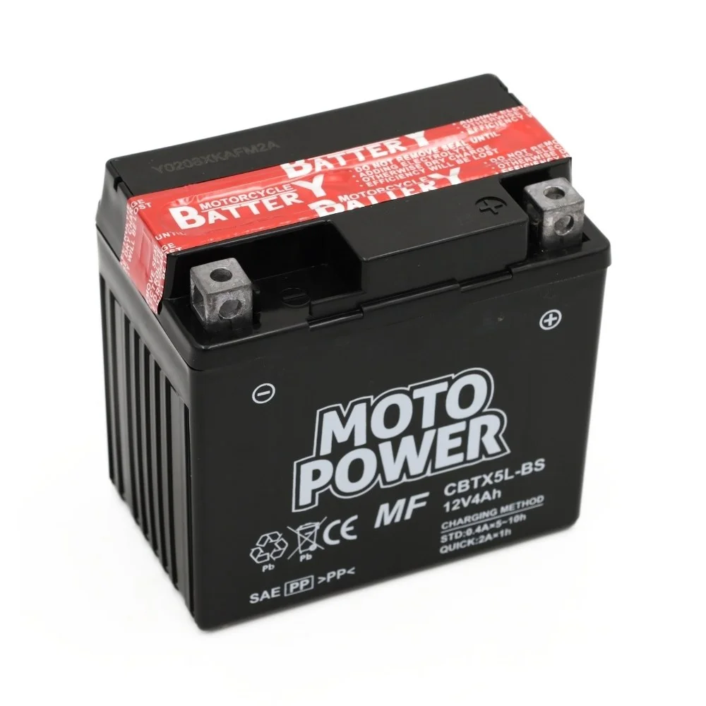 Akumulator MOTO power 12 V/4 Ah CBTX5L-BS (DTX5L-BS) suchoładowany (-+) (wys.x szer.x dł.) (107*70*114) (pakowane po 8 sztuk) (nr rej.E0011444BW)