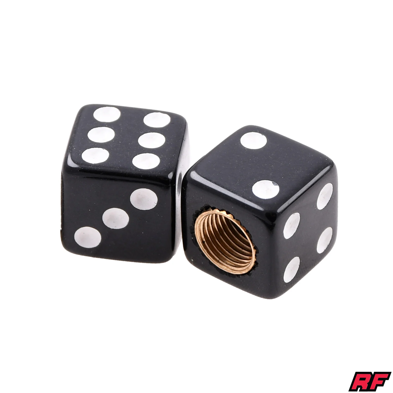 Nakrętka wentyla Racing Force dice czarna 2szt — ujęcie 1