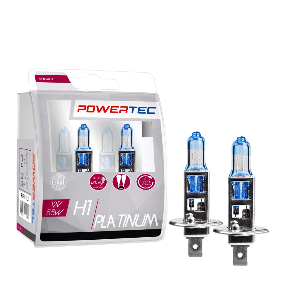 Żarówka halogenowa H1 12 V DUO Power Platinum +130% M-Tech PTZPT1-DUO — ujęcie 3