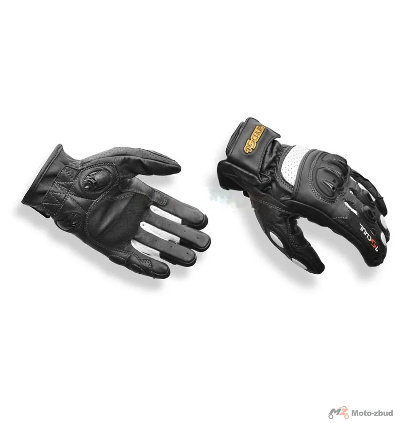 Rękawice motocyklowe TSCHUL 245 Black/White rozmiar L