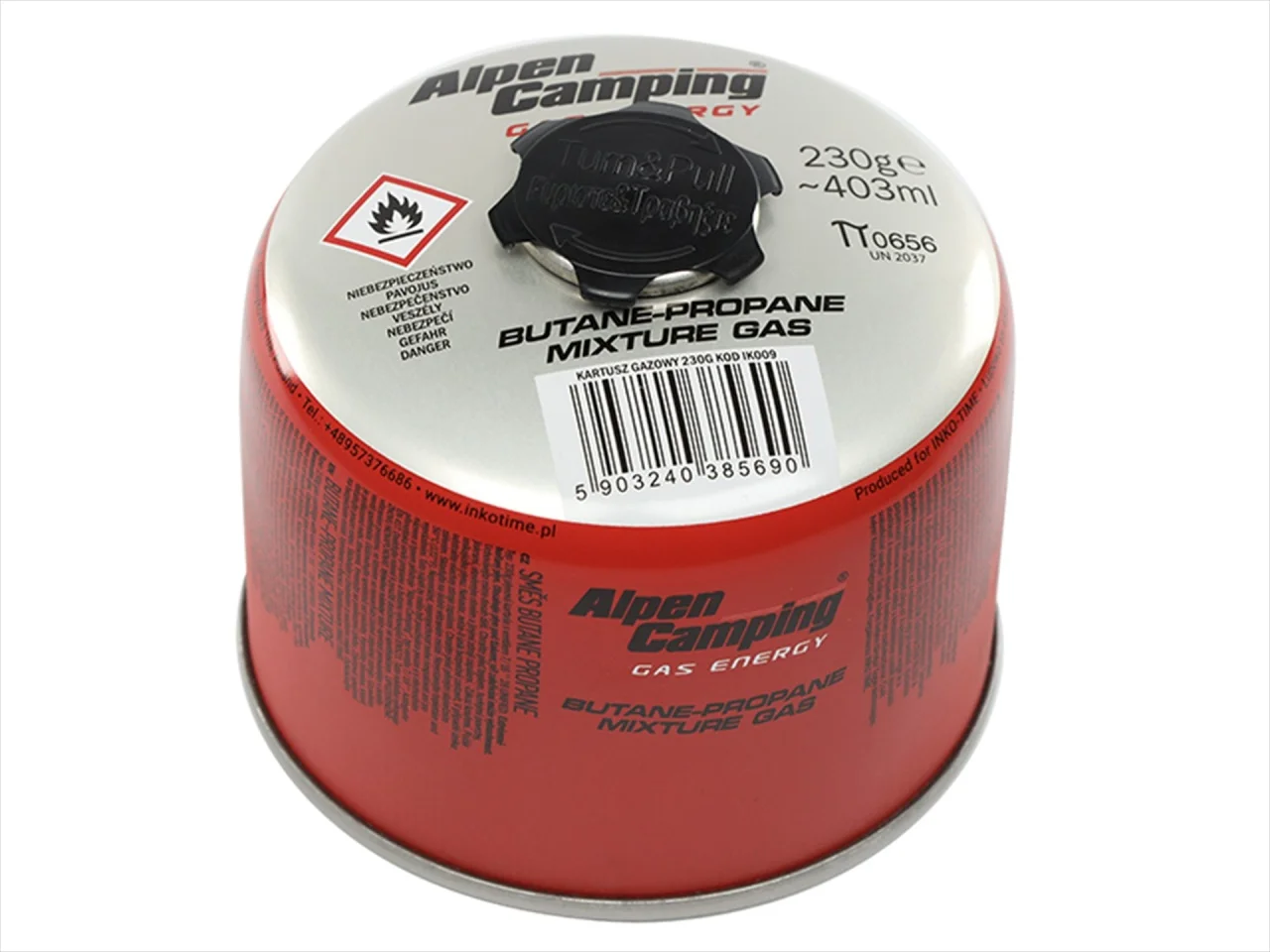WKŁAD KARTUSZ GAZOWY ALPEN CAMPING 403ml 230g — ujęcie 2