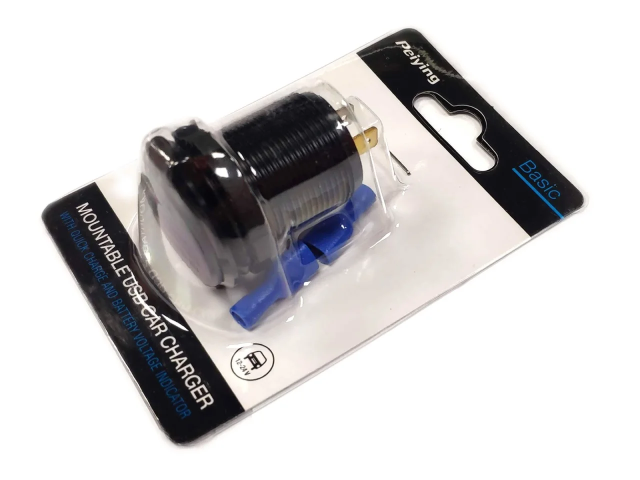 Ładowarka samochodowa / panel 2xUSB Quick Charge + miernikiem napięcia PEIYING — ujęcie 5