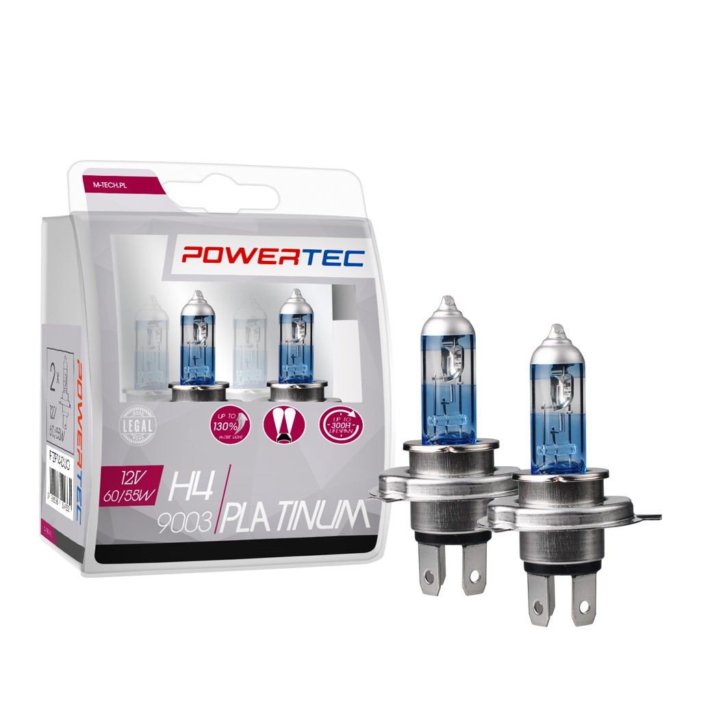 Żarówka halogenowa H4 12 V DUO Power Platinum +130% M-Tech PTZPT4-DUO — ujęcie 2