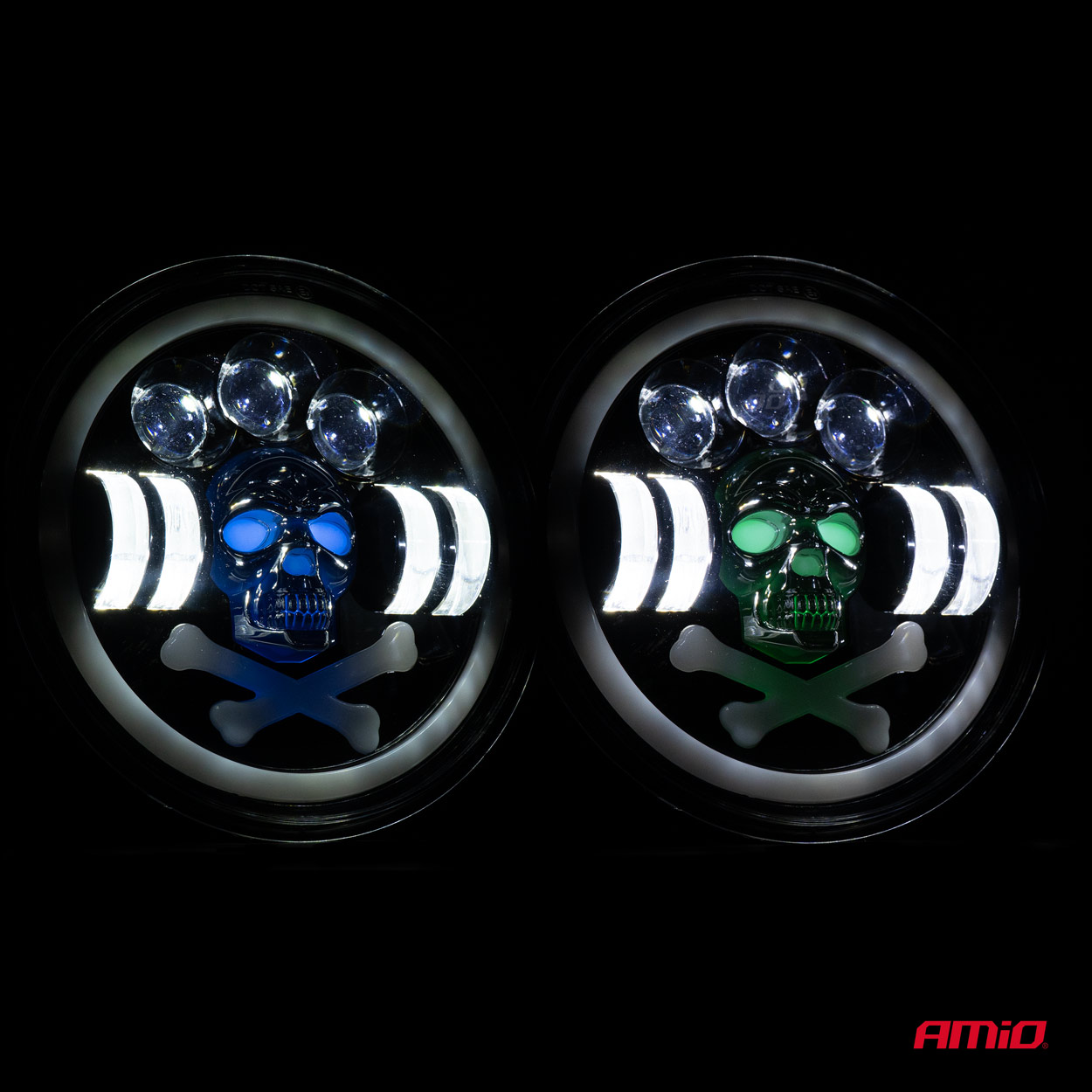 Lampa robocza LED SKULL czaszka dodatkowa ozdobna 12 V 24 V — ujęcie 3