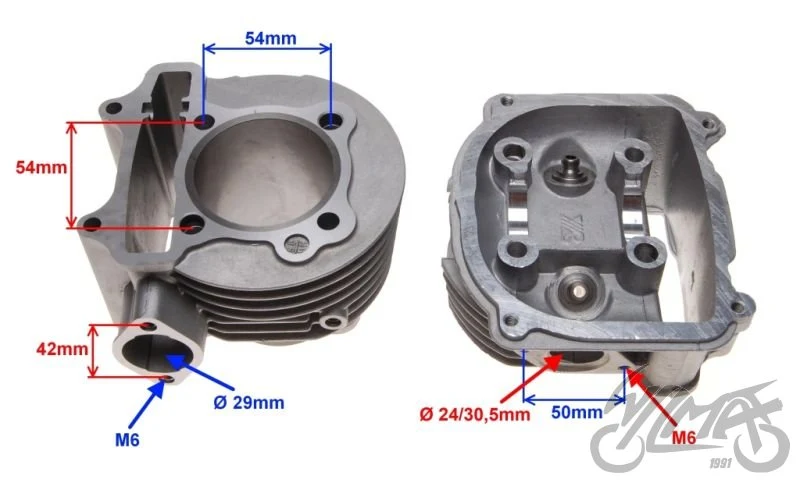 Cylinder + głowica 150 cm³ 4T 57,40 mm — ujęcie 4