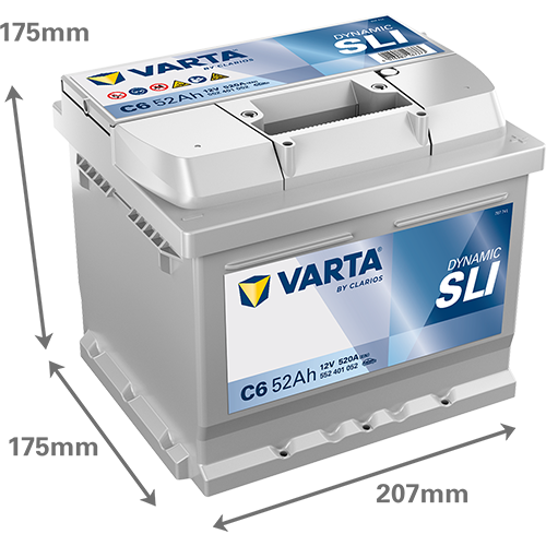 Akumulator 52 Ah 520A 207×175×175/P+ Varta 552401052K262 — ujęcie 2