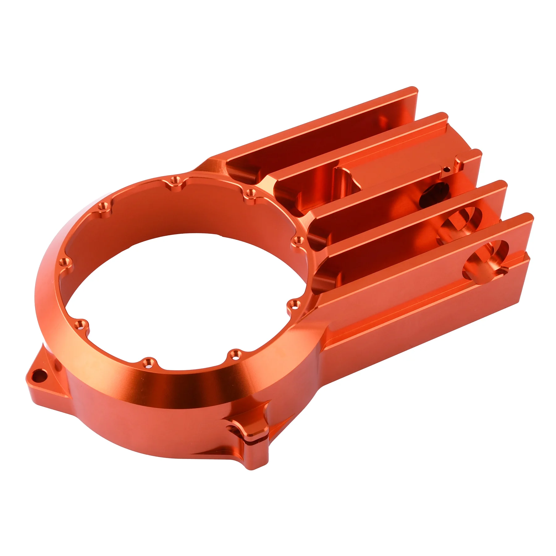 Pokrywa silnika prawa DPR Performance CNC Clear do Simson S51, SR50 — pomarańczowa — ujęcie 3