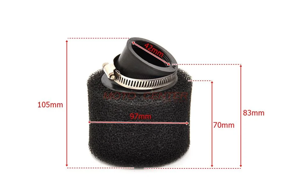 Filtr powietrza 42 mm (króciec 45°) Gąbkowy — ujęcie 3