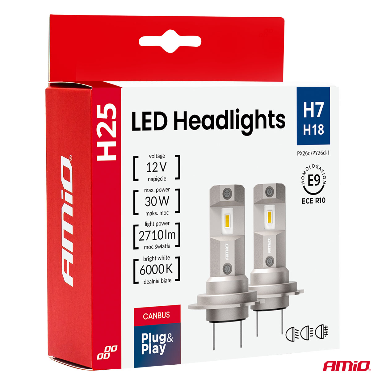 Żarówki samochodowe LED seria H25 CANBUS H7 H18 12 V 30 W — ujęcie 11