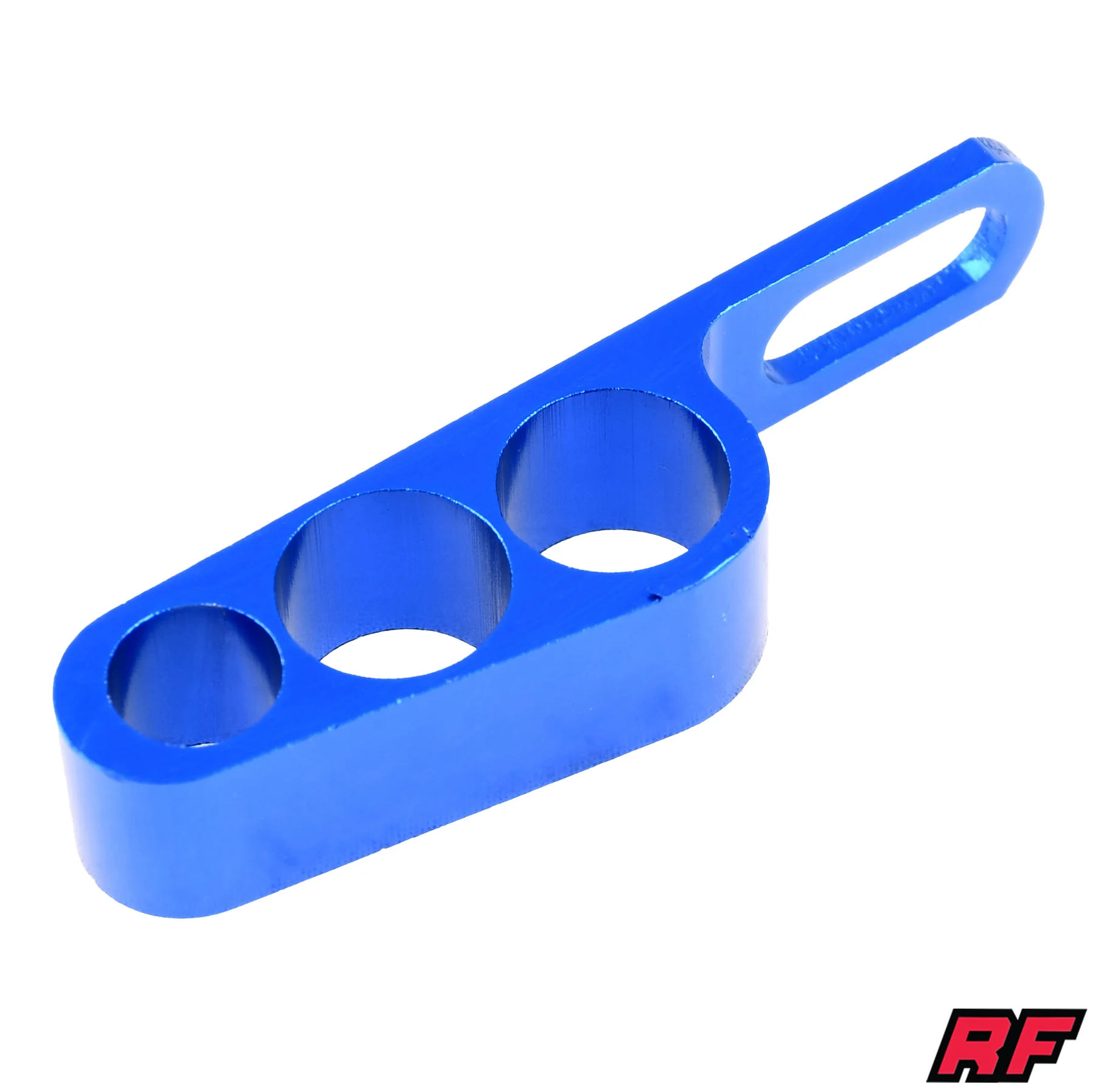 Uchwyt linek / przewodu hamulcowego uniwersalny aluminium CNC anoda niebieski V1 Racing Force — ujęcie 1