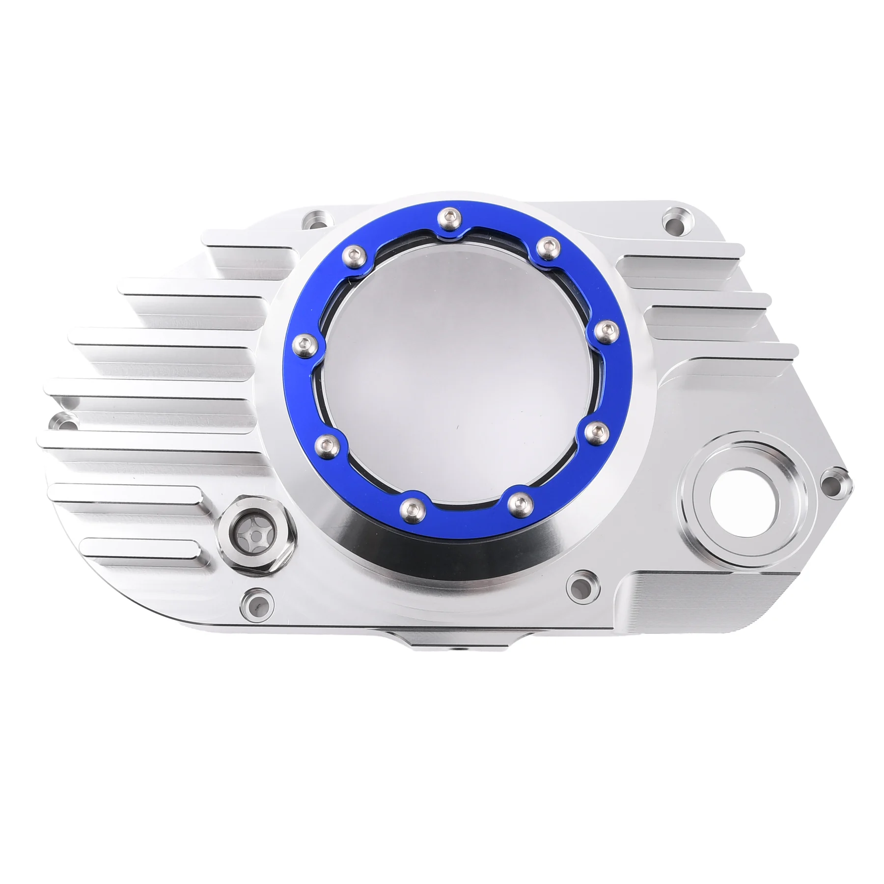 Pokrywa silnika Simson S51 SR50 lewa aluminium CNC clear niebieski + śruby DPR Performance — ujęcie 2