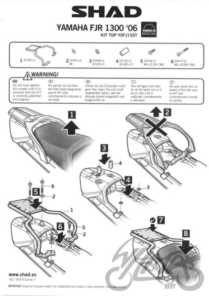 Stelaż kufra centralnego SHAD do Yamaha FJR 1300 — 2006–2017 — KSHY0FJ15ST — ujęcie 2