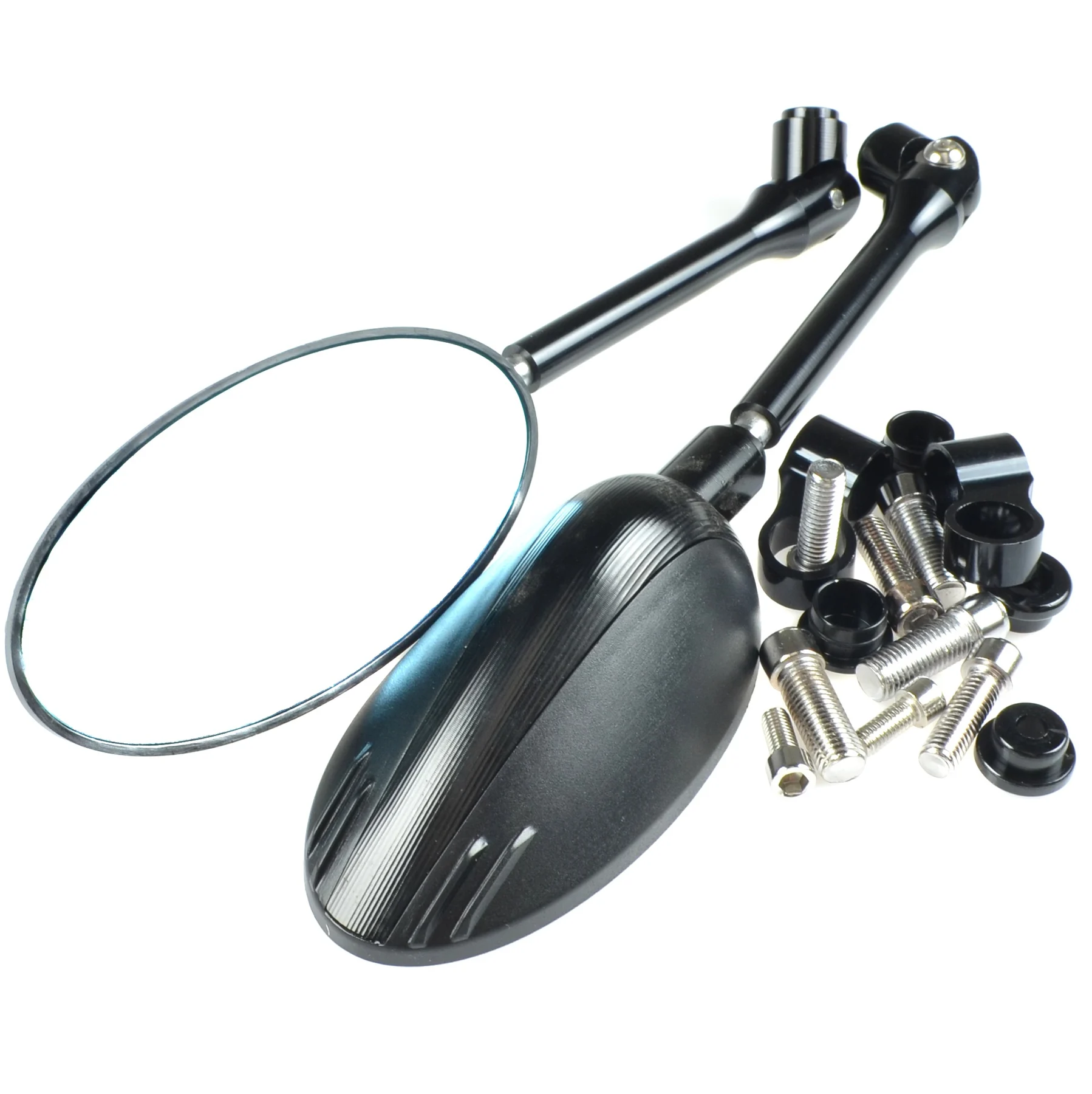 Lusterko czarne carbon V4 aluminium Replika kpl. — ujęcie 1