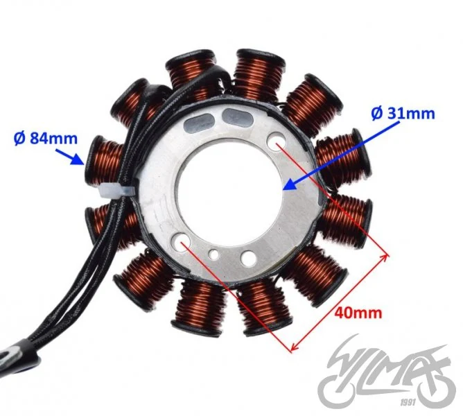 Stator 12 cewek do Vespa S 50 / LX50 / LX50 Touring — 2008–2010 — ujęcie 2
