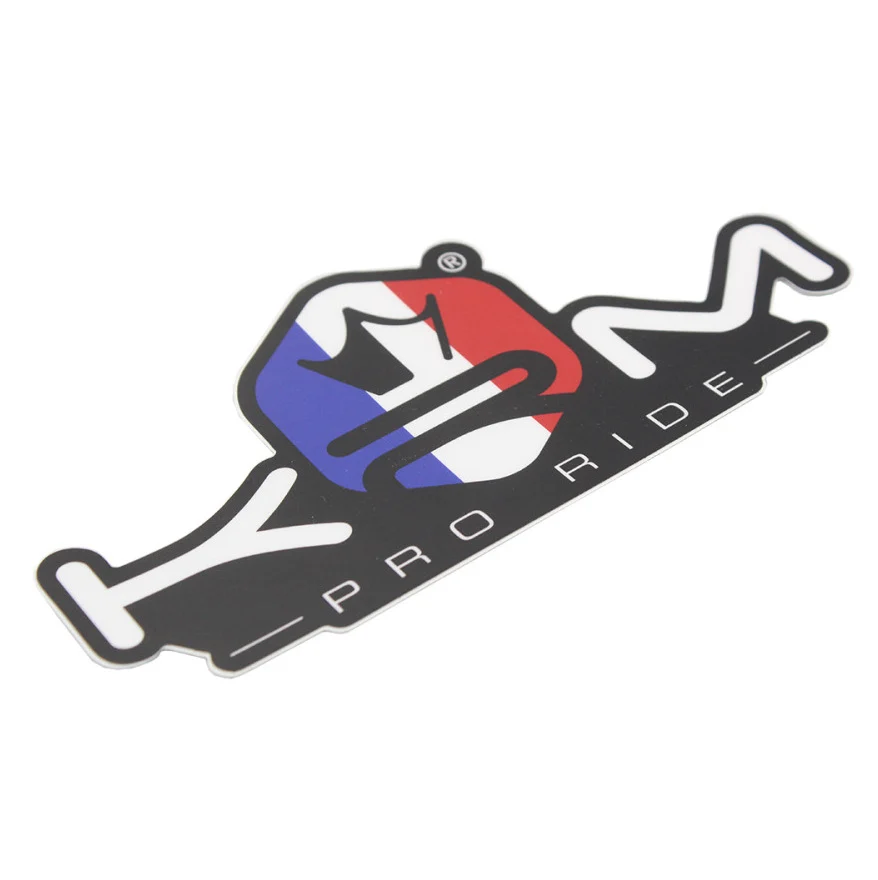 Naklejka KRM Pro Ride czarno niebiesko biało czerwona 17 × 8 cm — ujęcie 1