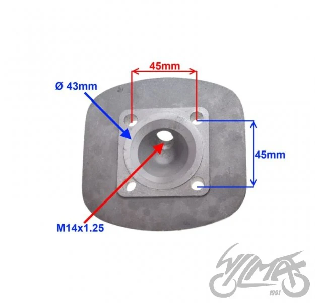 Głowica cylindra silnik rowerowy 80 cc 2T — ujęcie 2