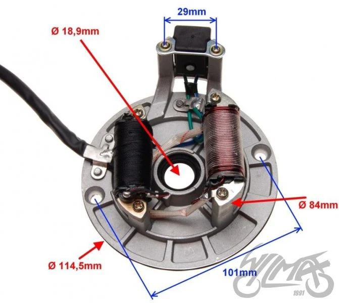 Stator iskrownik 2 cewki mini enduro 125 cc 4T — ujęcie 2