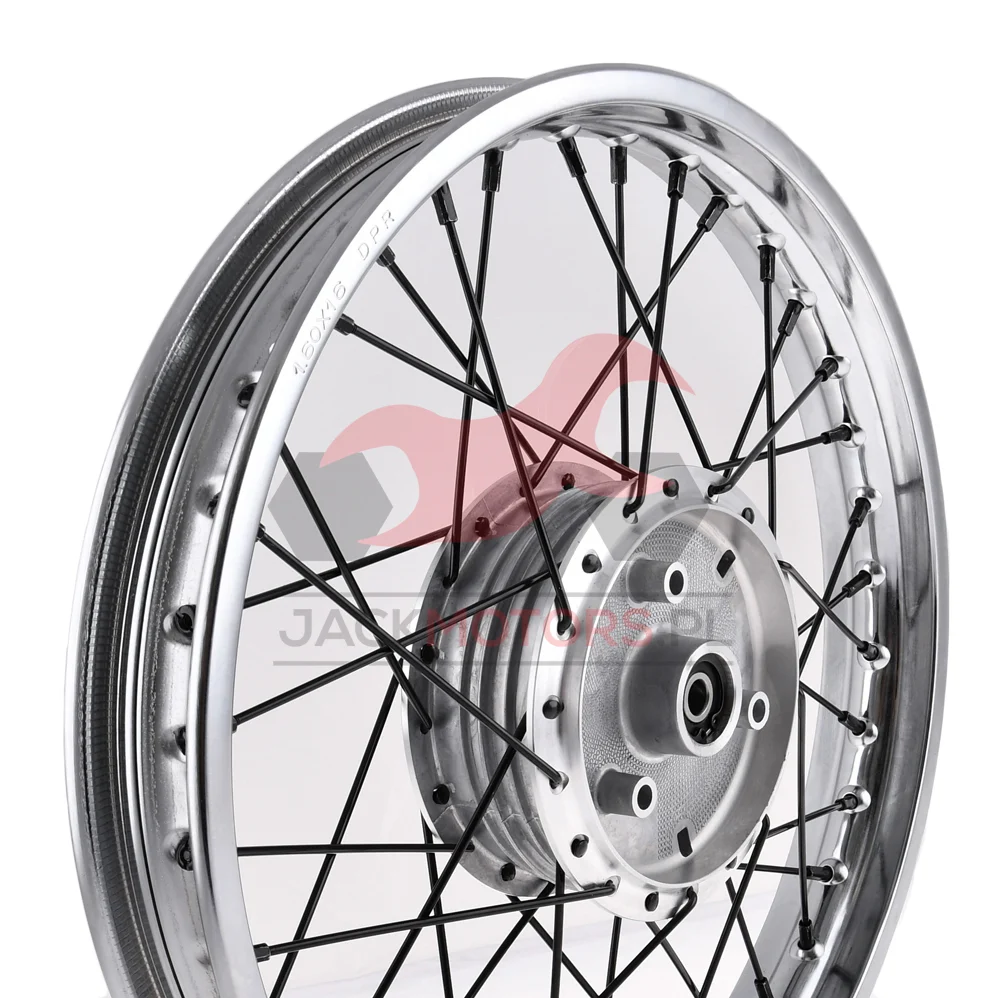 Koło jezdne Simson 1,6 × 16 S50/51 chrom DPR Classic czarne szprychy — ujęcie 4
