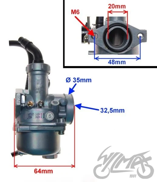Gaźnik do silnika 154FMI, przepustnica Ø18 mm — FMI3001 — ujęcie 2