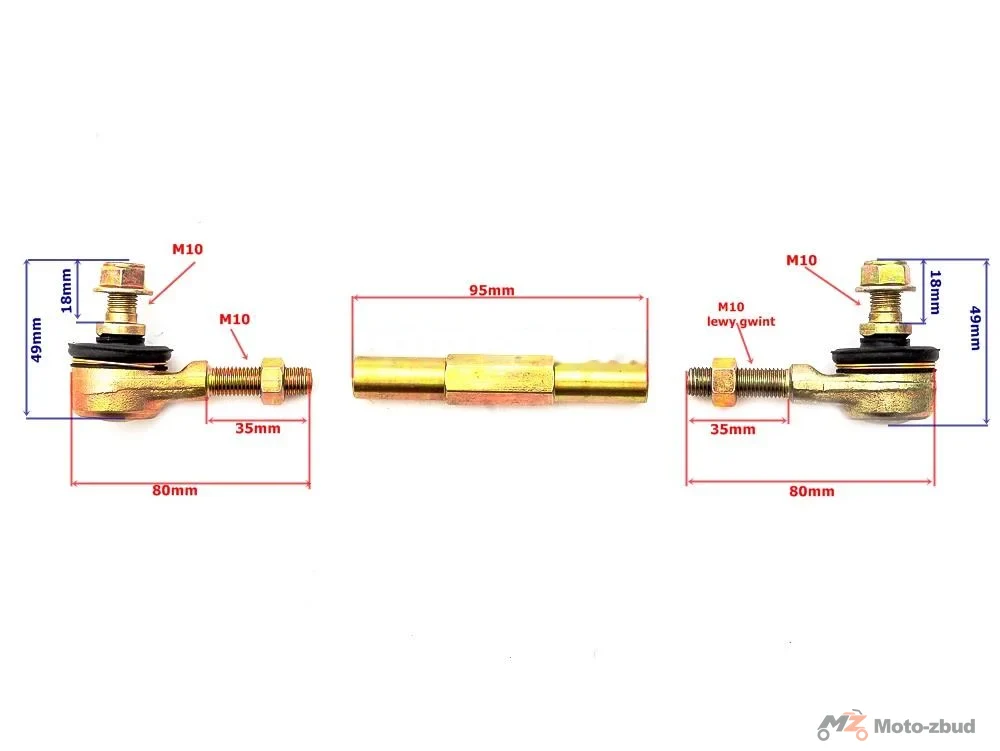 Drążek Kierowniczy z końcówkami P+L ATV Mini Wesja A długość 95/200 mm — ujęcie 2