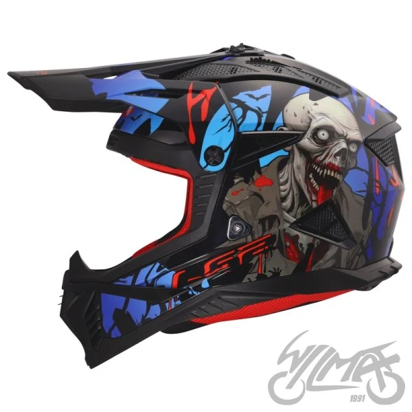 Kask LS2 MX708 fast II zombie II bl. Red Blue — rozmiar S — ujęcie 2