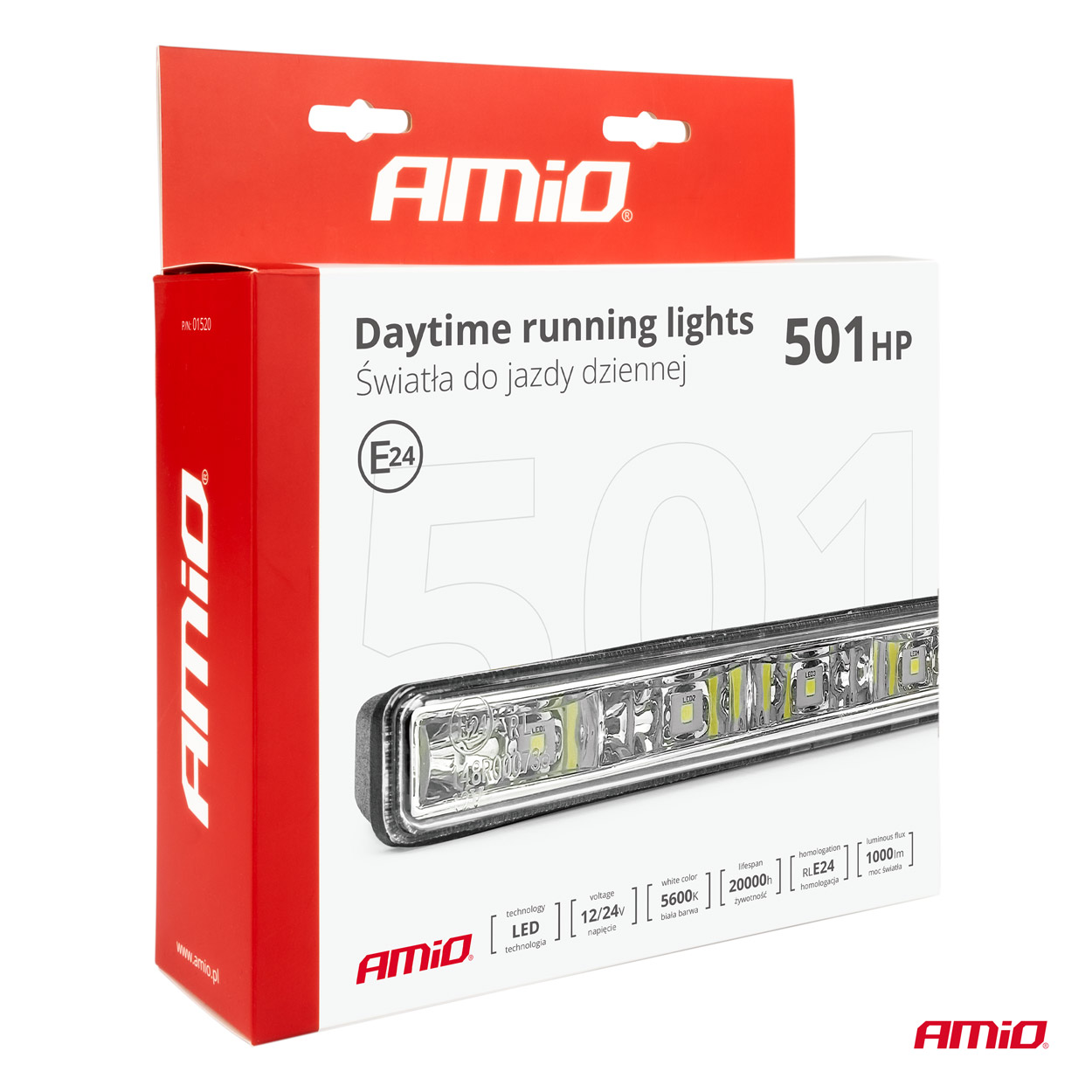 Światła do jazdy dziennej AMiO DRL 501 HP — ujęcie 7