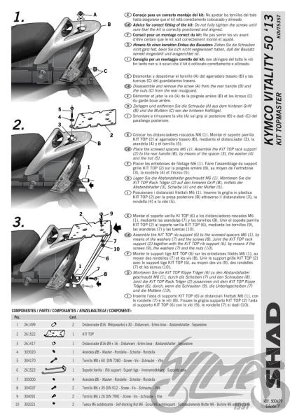 Stelaż kufra centralnego SHAD do Kymco VITALITY 2T 50 — ujęcie 3