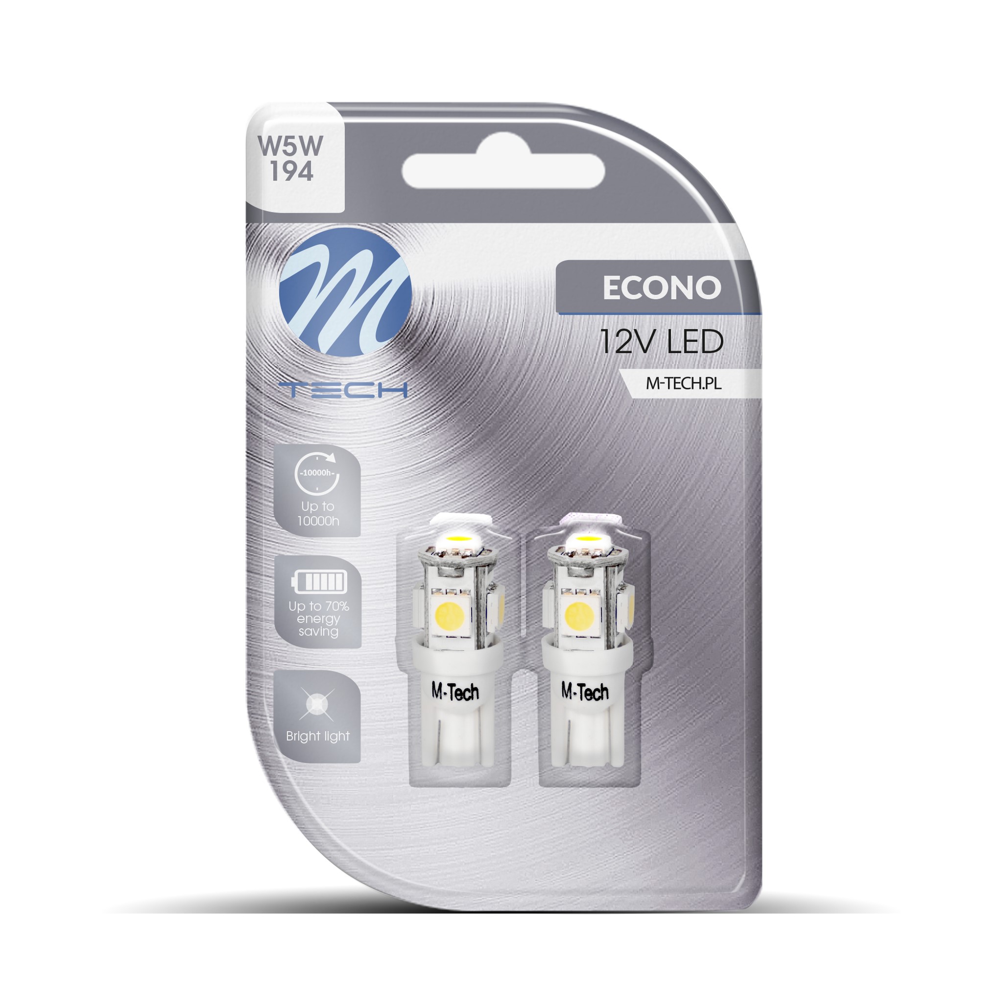Żarówka LED W5W 0,8W12V 5SMD5050, 2 szt. M-Tech LB054W — ujęcie 4