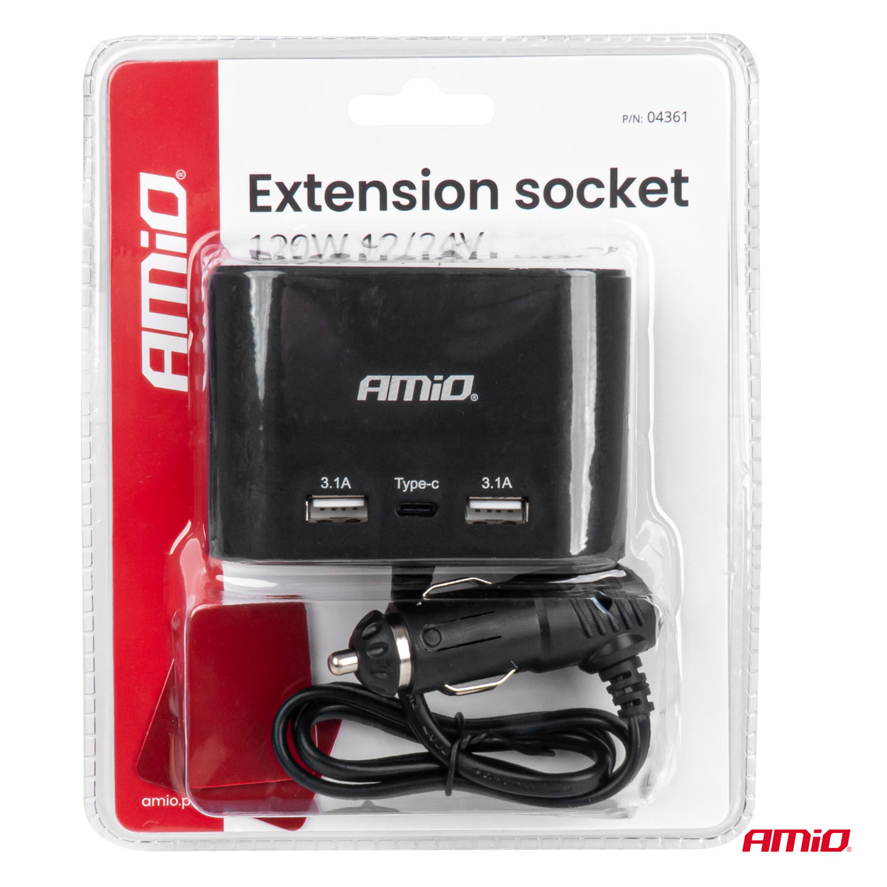 Rozdzielacz gniazda zapalniczki z ładowarką 2x USB-A 1x USB-C 12 V 24 V 120 W 70 cm — ujęcie 7