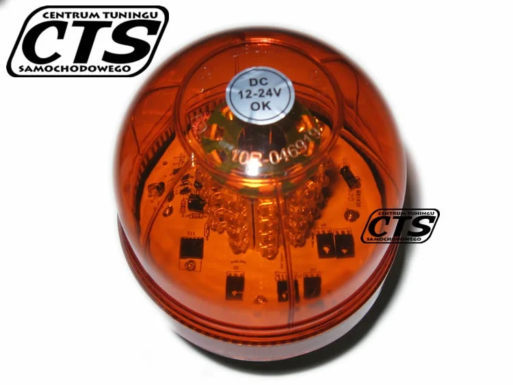 Lampa ostrzegawcza 12/24V pomarańczowa 100 LED E9 na trzpień — ujęcie 4