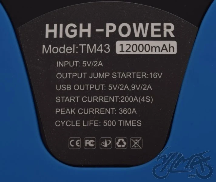Urządzenie rozruchowe 16 V, 200 A, 12000 mAh z ładowaniem USB — AA0124962 — ujęcie 3