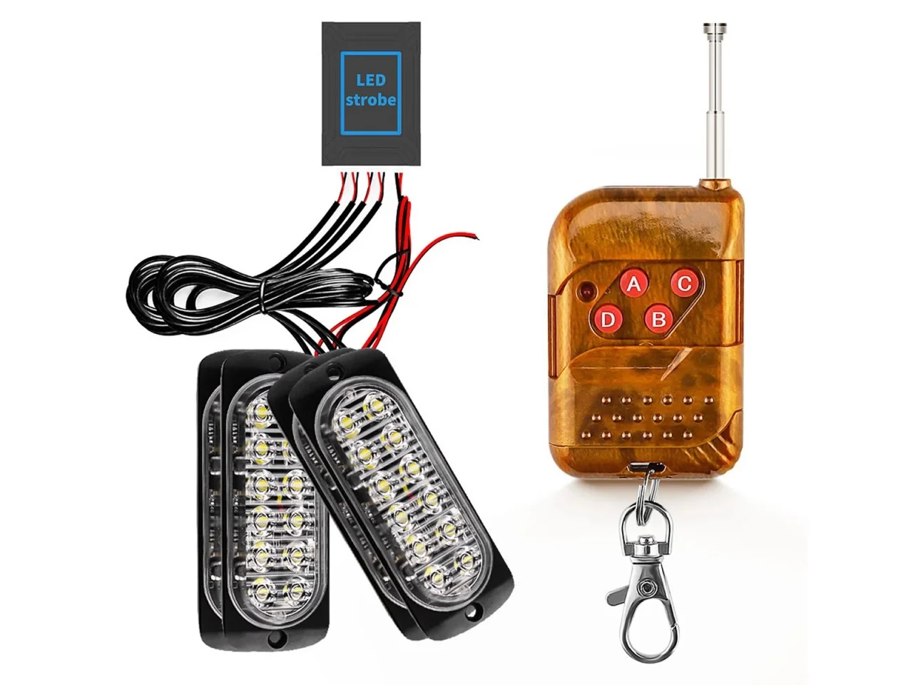 Światła stroboskopowe / stroboskopy ostrzegawcze 4x12 LED 12/24V 48W — ujęcie 4