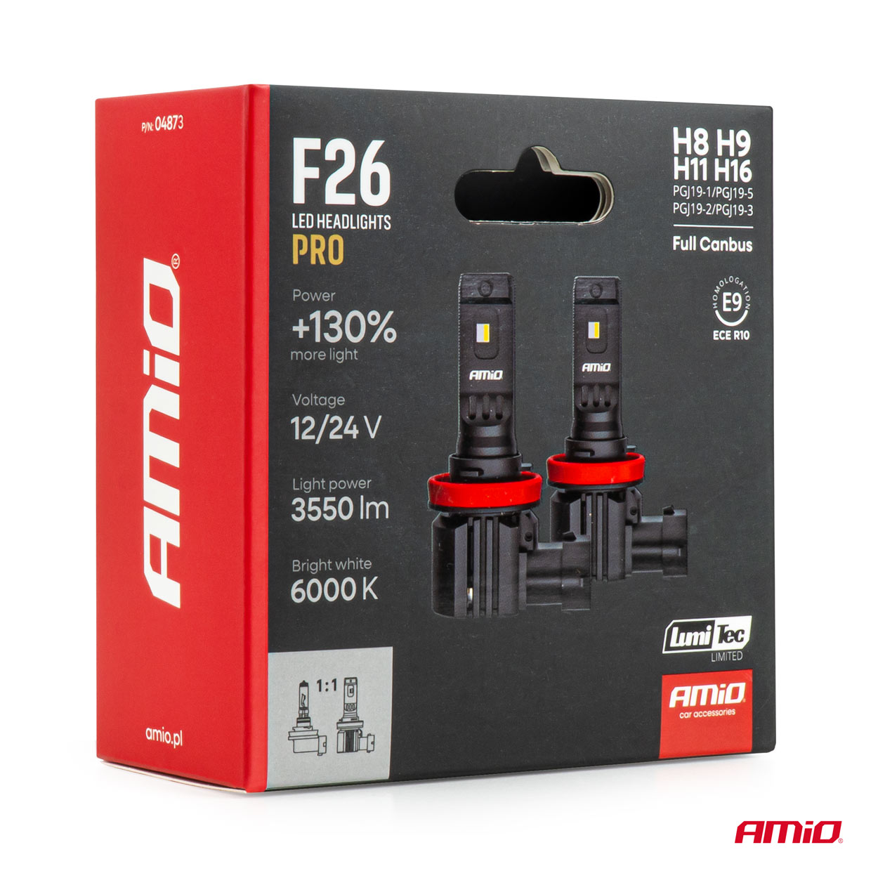 Żarówki samochodowe LED F26 PRO LumiTec LIMITED +130% DUO FULL CANBUS H8 H9 H11 H16 12 V 24 V — ujęcie 7