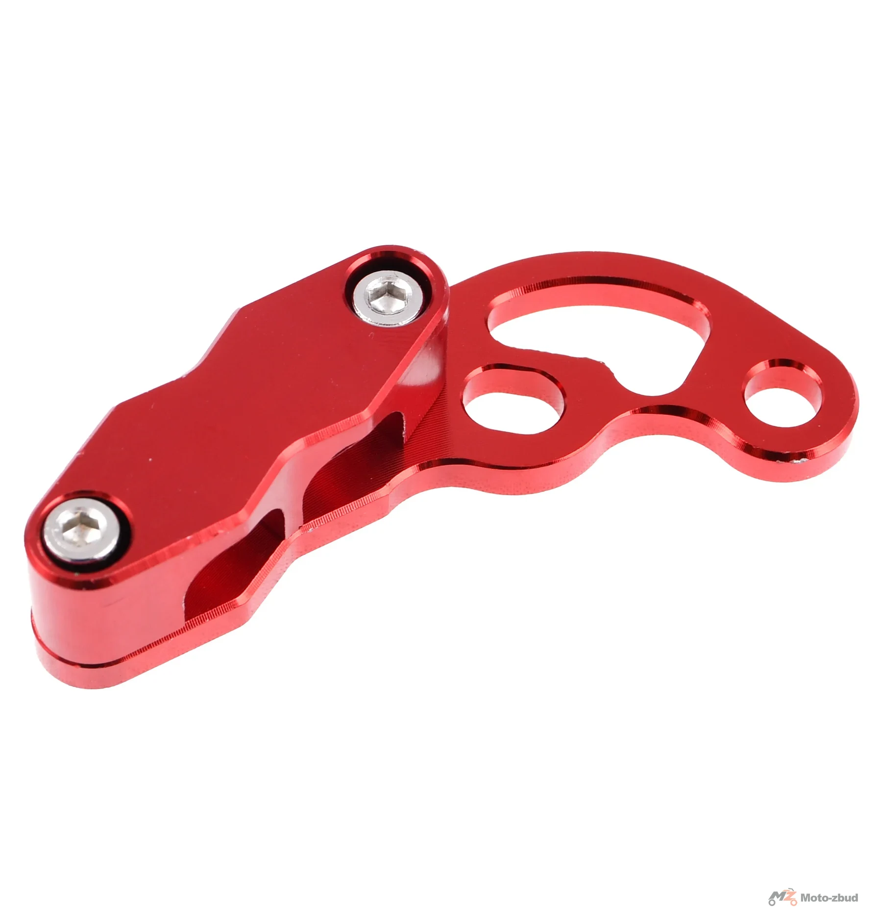 Uchwyt linek / przewodu hamulcowego uniwersalny aluminium CNC anoda czerwony V3 Racing Force — ujęcie 2