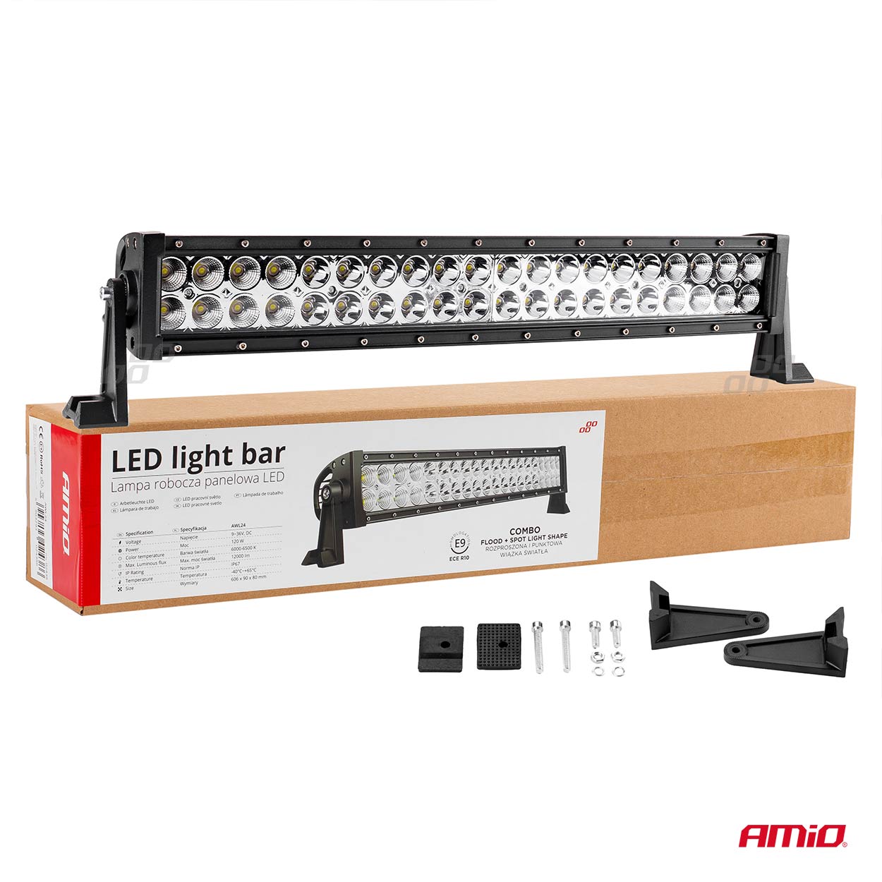 Lampa robocza panelowa LED BAR prosta AWL24 120 W 60 cm 12000lm 12 V 24 V — ujęcie 11