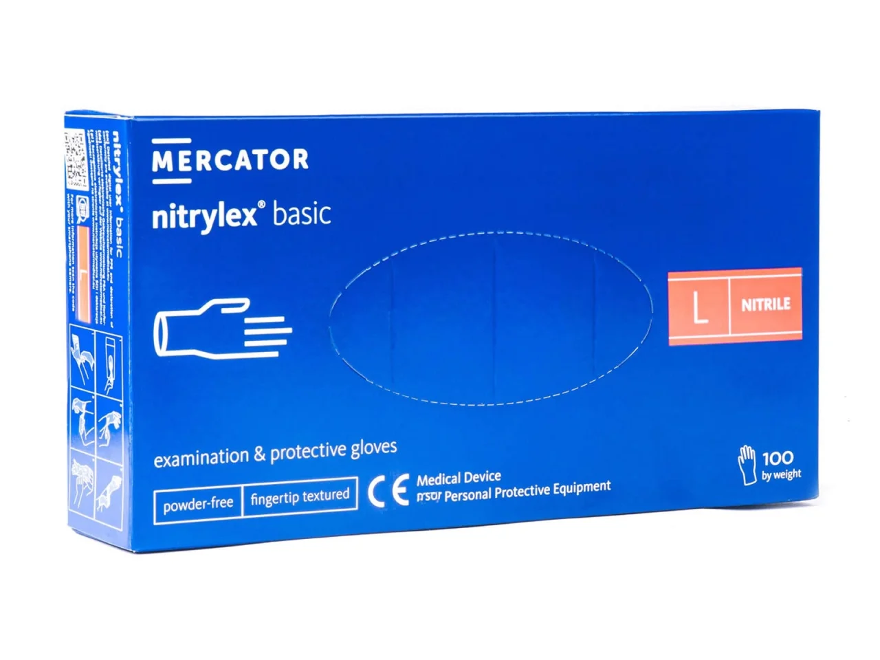 Rękawice nitrylowe Mercator Nitrylex Basic rozmiar L 100 szt. — ujęcie 2