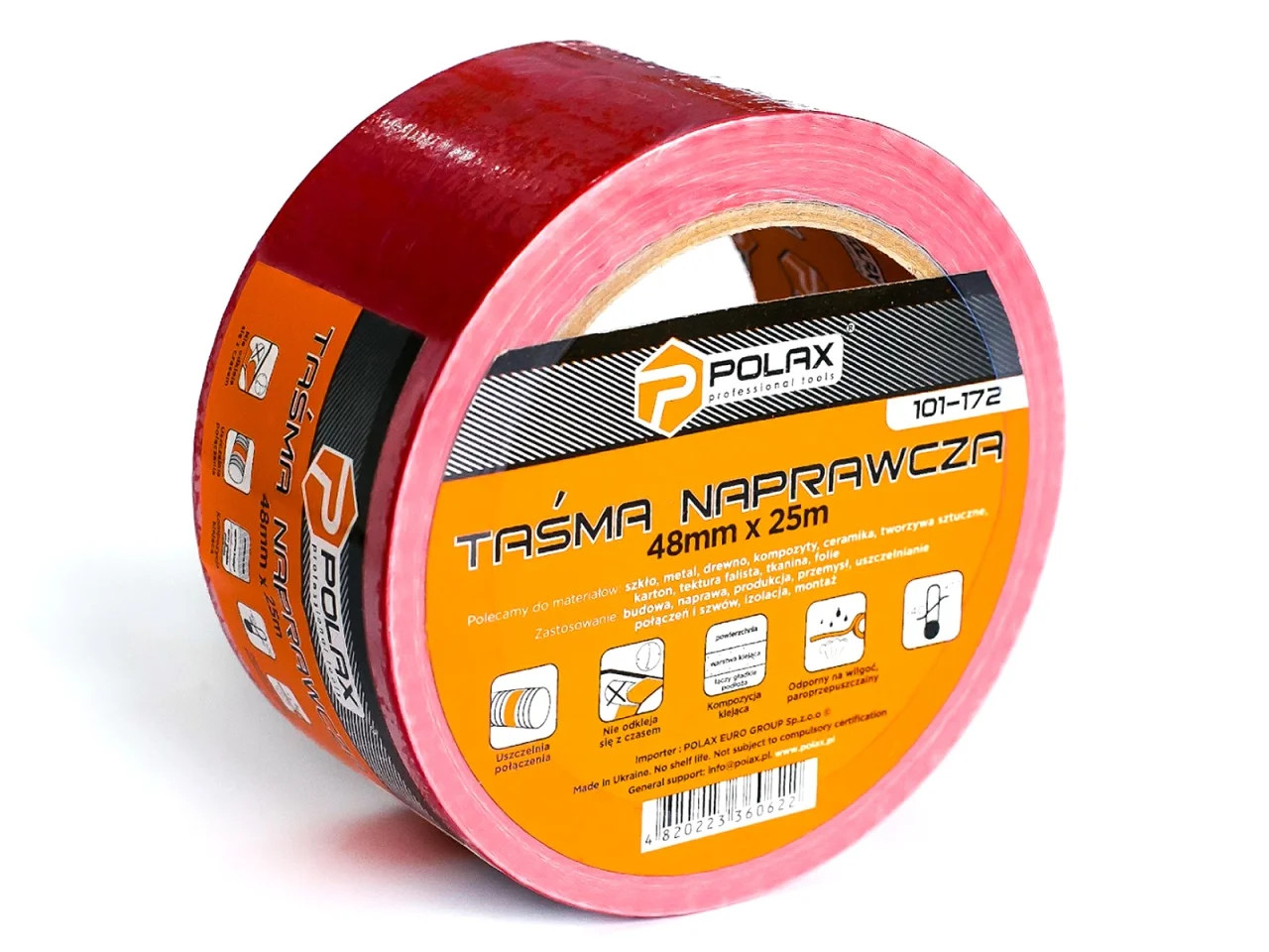 Taśma klejąca naprawcza 48mm x 25m czerwona — ujęcie 4
