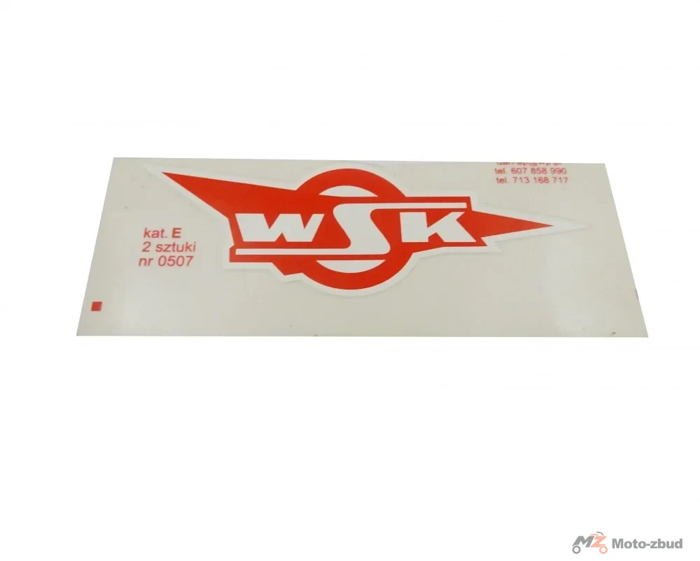 Nalepka WSK prostokątna czerwona