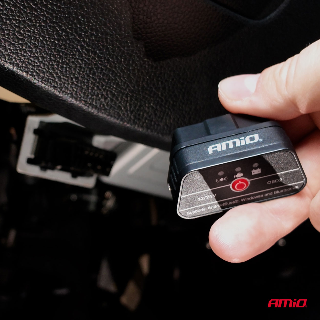 Skaner tester interfejs diagnostyczny AMiO OBD2 BT PIC25K80 DC24K — ujęcie 2