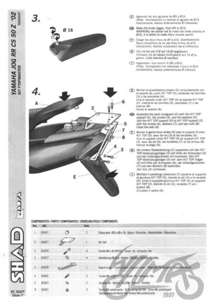 Stelaż kufra tył SHAD do Yamaha jog II 50 — ujęcie 3