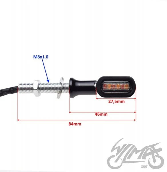 Tylne kierunkowskazy LED do Harley, czarne — komplet AM1486 — ujęcie 2